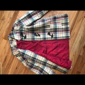 Plaid pea coat